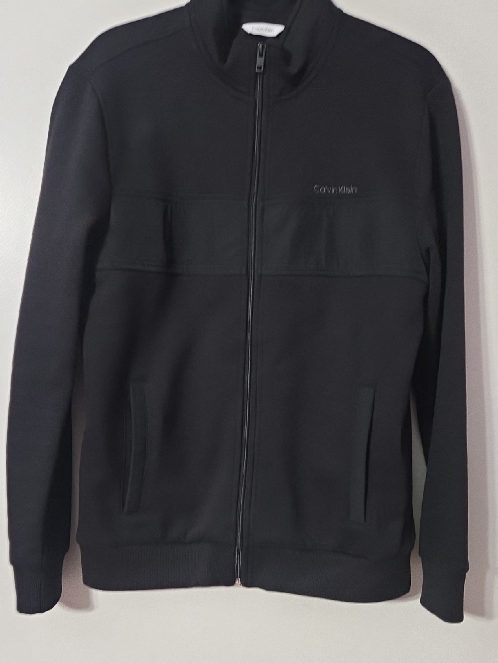 Calvin Klein Men's Black Full-Zip Knit Jacket
